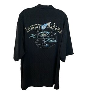 Tommy Bahama 100% Silk Relaxed Short Sleeve ‘Mix Masters’ Black Shirt Size XL